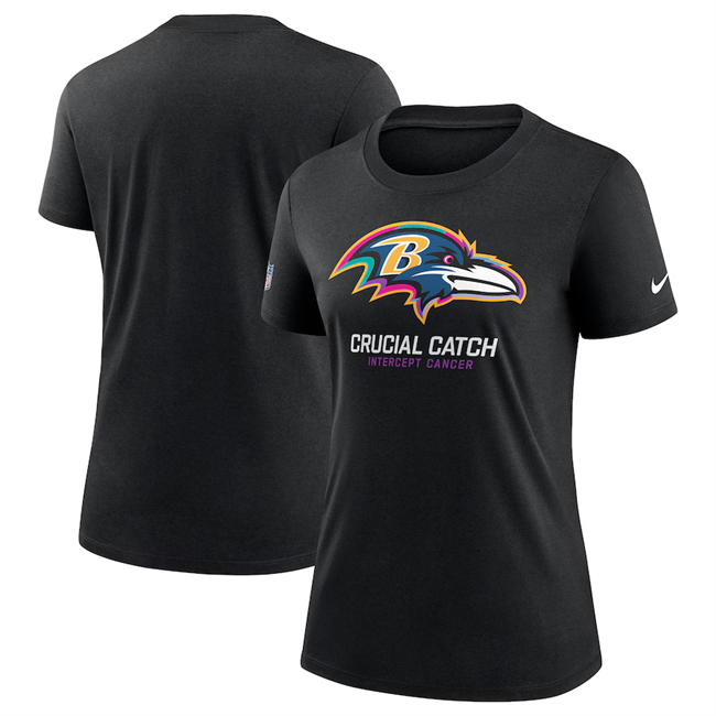Women's Baltimore Ravens Black 2024 Crucial Catch T-Shirt(Run Small) Women's Baltimore Ravens Black 2024 Crucial Catch T-Shirt(Run Small)
