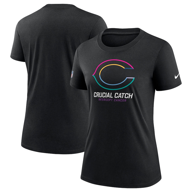 Women's Chicago Bears Black 2024 Crucial Catch T-Shirt(Run Small) Women's Chicago Bears Black 2024 Crucial Catch T-Shirt(Run Small)