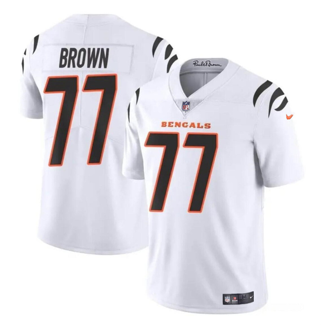 Youth Cincinnati Bengals #77 Trent Brown White Vapor Untouchable Limited Stitched Jersey Youth Cincinnati Bengals #77 Trent Brown White Vapor Untouchable Limited Stitched Jersey