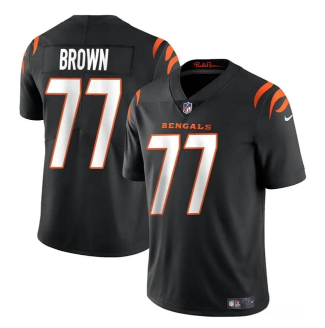 Youth Cincinnati Bengals #77 Trent Brown Black Vapor Untouchable Limited Stitched Jersey Youth Cincinnati Bengals #77 Trent Brown Black Vapor Untouchable Limited Stitched Jersey