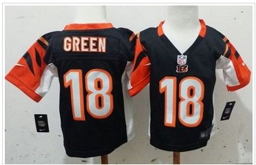 Toddler New Bengals #18 A.J. Green Black Team Color Stitched NFL Elite Jersey
