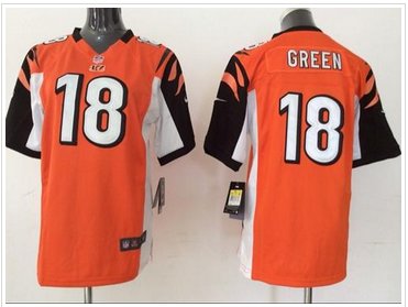 Youth NEW Bengals #18 A.J. Green Orange NFL Elite Jersey