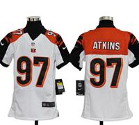 Youth Nike NFL Cincinnati Bengals 97 Geno Atkins White Jerseys