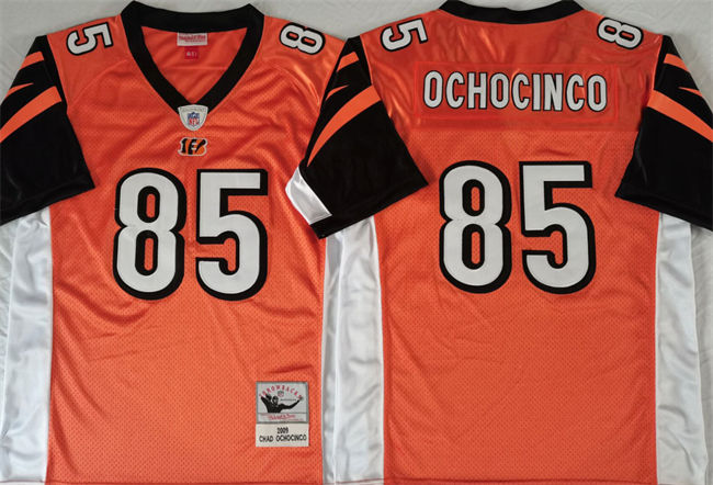 Men's Cincinnati Bengals #85 Chad Ochocinco Orange Throwback Stitched Jersey Men's Cincinnati Bengals #85 Chad Ochocinco Orange Throwback Stitched Jersey