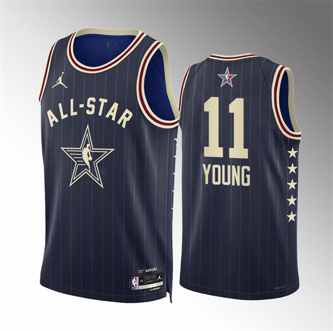 Men's 2024 All-Star #11 Trae Young Crimson Navy Stitched Basketball Jersey Men's 2024 All-Star #11 Trae Young Crimson Navy Stitched Basketball Jersey