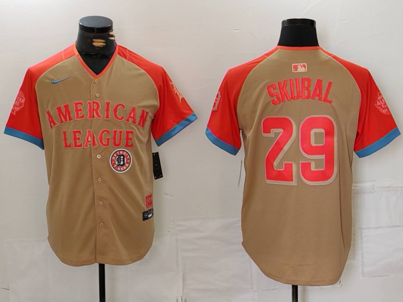 Men's American League #29 Tarik Skubal Cream 2024 All-Star Limited Stitched Baseball Jersey 5 Men's American League #29 Tarik Skubal Cream 2024 All-Star Limited Stitched Baseball Jersey 5