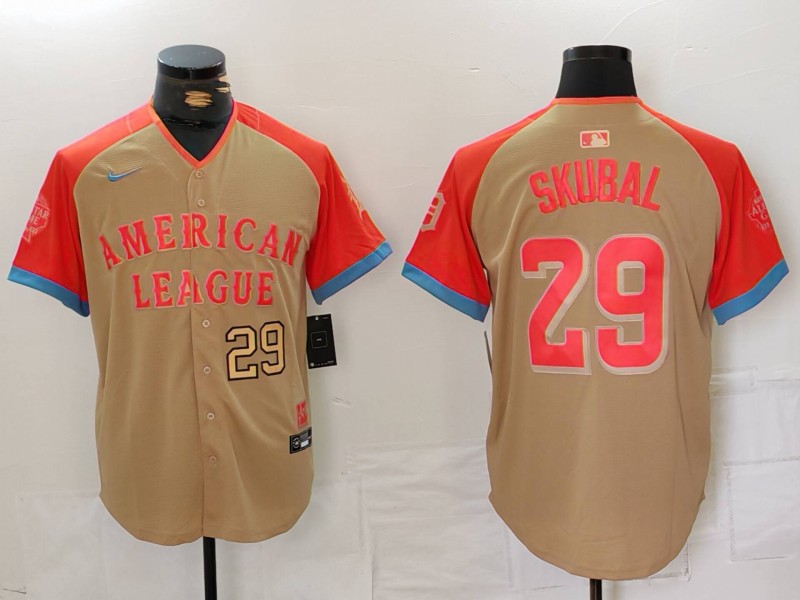 Men's American League #29 Tarik Skubal Cream 2024 All-Star Limited Stitched Baseball Jersey 1 Men's American League #29 Tarik Skubal Cream 2024 All-Star Limited Stitched Baseball Jersey 1