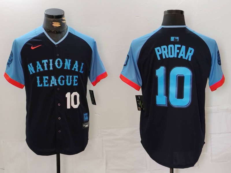 Men's National League #10 Jurickson Profar Navy 2024 All-Star Limited Stitched Baseball Jersey 6 Men's National League #10 Jurickson Profar Navy 2024 All-Star Limited Stitched Baseball Jersey 6