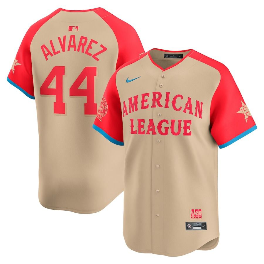 Men's American League #44 Yordan Alvarez Cream 2024 All-Star Limited Stitched Baseball Jersey Men's American League #44 Yordan Alvarez Cream 2024 All-Star Limited Stitched Baseball Jersey