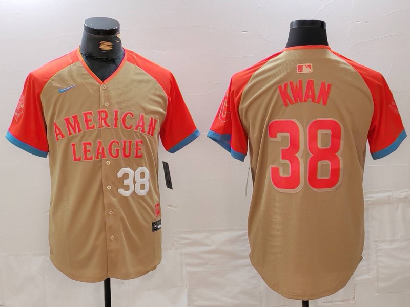 Men's American League #38 Steven Kwan Cream 2024 All-Star Limited Stitched Jersey 2 Men's American League #38 Steven Kwan Cream 2024 All-Star Limited Stitched Jersey 2