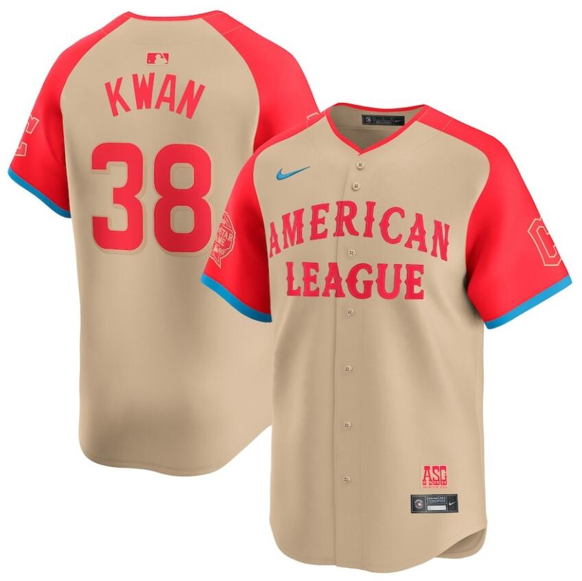 Men's American League #38 Steven Kwan Cream 2024 All-Star Limited Stitched Jersey Men's American League #38 Steven Kwan Cream 2024 All-Star Limited Stitched Jersey