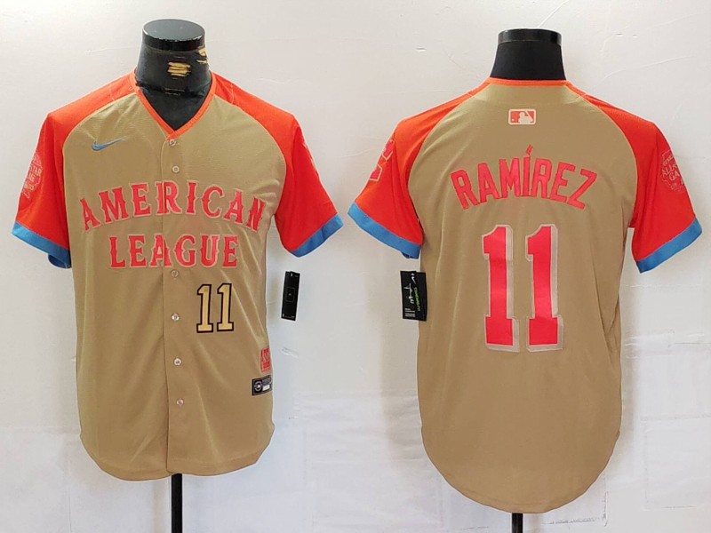Men's American League #11 José Ramírez Cream 2024 All-Star Limited Stitched Jersey 1 Men's American League #11 José Ramírez Cream 2024 All-Star Limited Stitched Jersey 1