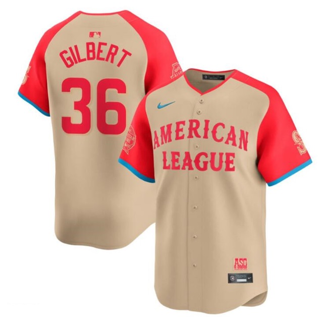 Men's American League #36 Logan Gilbert Cream 2024 All-Star Limited Stitched Baseball Jersey Men's American League #36 Logan Gilbert Cream 2024 All-Star Limited Stitched Baseball Jersey