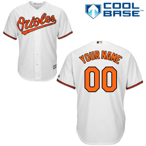 Orioles White Customized Men Cool Base Jersey Orioles White Customized Men Cool Base Jersey