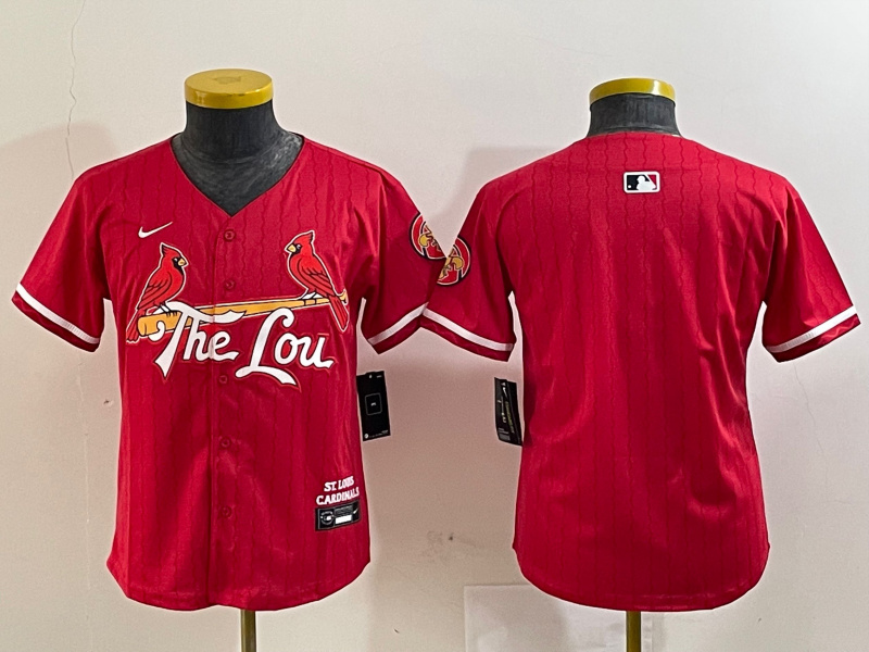 Youth St. Louis Cardinals Team Big Logo Red 2024 City Connect Limited Stitched Baseball Jersey 8 Youth St. Louis Cardinals Team Big Logo Red 2024 City Connect Limited Stitched Baseball Jersey 8