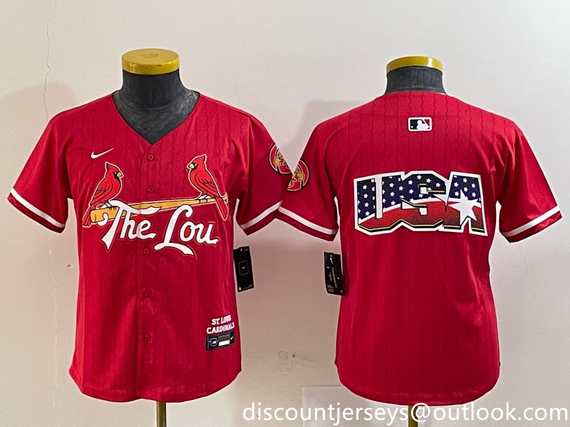 Youth St. Louis Cardinals Team Big Logo Red 2024 City Connect Limited Stitched Baseball Jersey 3 Youth St. Louis Cardinals Team Big Logo Red 2024 City Connect Limited Stitched Baseball Jersey 3