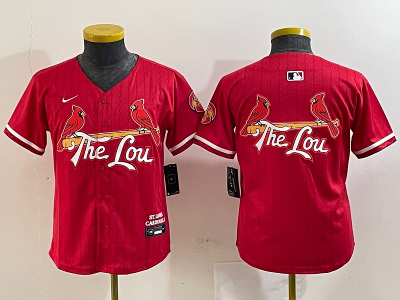Youth St. Louis Cardinals Team Big Logo Red 2024 City Connect Limited Stitched Baseball Jersey Youth St. Louis Cardinals Team Big Logo Red 2024 City Connect Limited Stitched Baseball Jersey