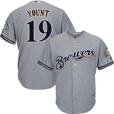 Brewers #19 Robin Yount Grey Cool Base Stitched Youth MLB Jersey Brewers #19 Robin Yount Grey Cool Base Stitched Youth MLB Jersey
