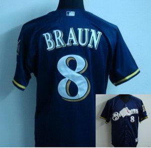Kids Milwaukee Brewers 8 Ryan Braun blue jersey Kids Milwaukee Brewers 8 Ryan Braun blue jersey