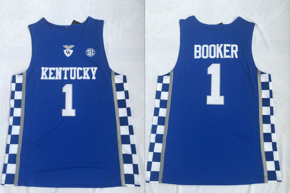 Kentucky Wildcats 1 Devin Booker Blue College Basketball Jersey Kentucky Wildcats 1 Devin Booker Blue College Basketball Jersey