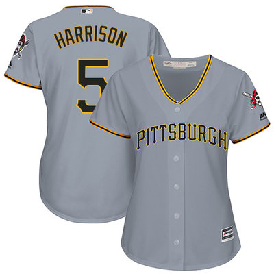 Pirates #5 Josh Harrison Grey Road Women's Stitched MLB Jersey