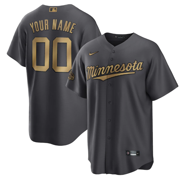 Men's Minnesota Twins Active Player Custom 2022 All-Star Charcoal Cool Base Stitched Baseball Jersey Men's Minnesota Twins Active Player Custom 2022 All-Star Charcoal Cool Base Stitched Baseball Jersey