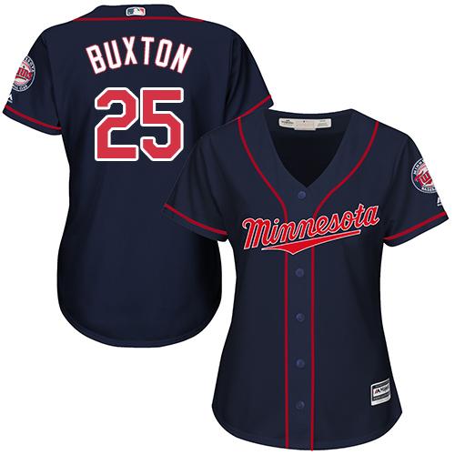 Twins #25 Byron Buxton Navy Blue Alternate Women's Stitched MLB Jersey Twins #25 Byron Buxton Navy Blue Alternate Women's Stitched MLB Jersey