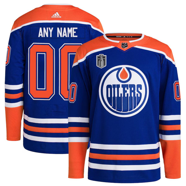 Men's Edmonton Oilers Custom Royal 2024 Stanley Cup Final Patch Stitched Jersey Men's Edmonton Oilers Custom Royal 2024 Stanley Cup Final Patch Stitched Jersey