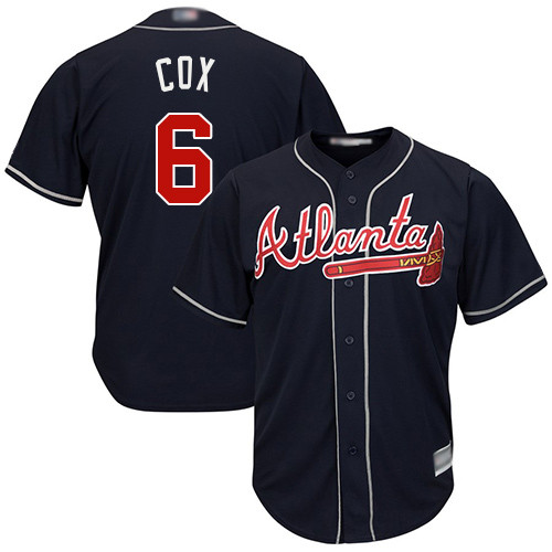 Braves #6 Bobby Cox Navy Blue Cool Base Stitched Youth Baseball Jersey Braves #6 Bobby Cox Navy Blue Cool Base Stitched Youth Baseball Jersey