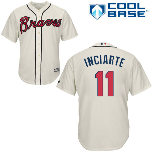 Braves #11 Ender Inciarte Cream Cool Base Stitched Youth MLB Jersey Braves #11 Ender Inciarte Cream Cool Base Stitched Youth MLB Jersey