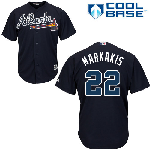 Braves #22 Nick Markakis Navy Blue Cool Base Stitched Youth MLB Jersey Braves #22 Nick Markakis Navy Blue Cool Base Stitched Youth MLB Jersey