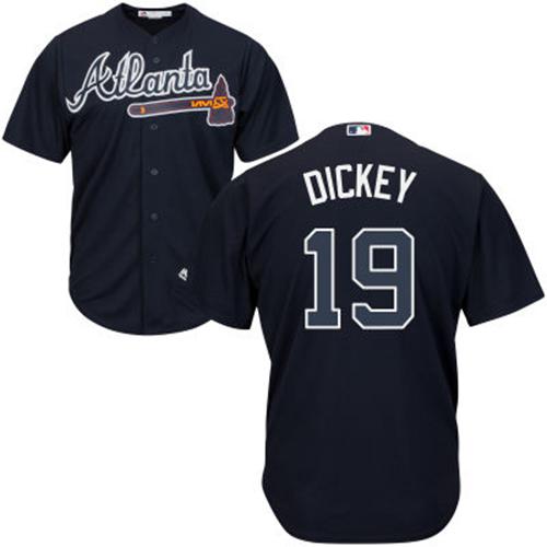 Braves #19 R.A. Dickey Navy Blue Cool Base Stitched Youth MLB Jersey Braves #19 R.A. Dickey Navy Blue Cool Base Stitched Youth MLB Jersey