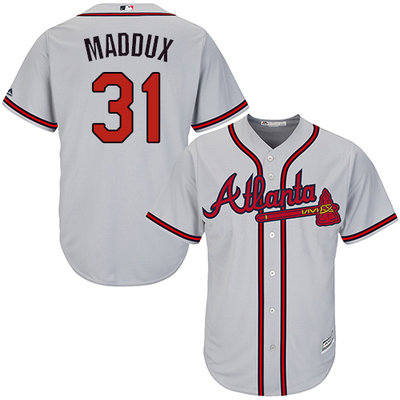 Braves #31 Greg Maddux Grey Cool Base Stitched Youth MLB Jersey Braves #31 Greg Maddux Grey Cool Base Stitched Youth MLB Jersey