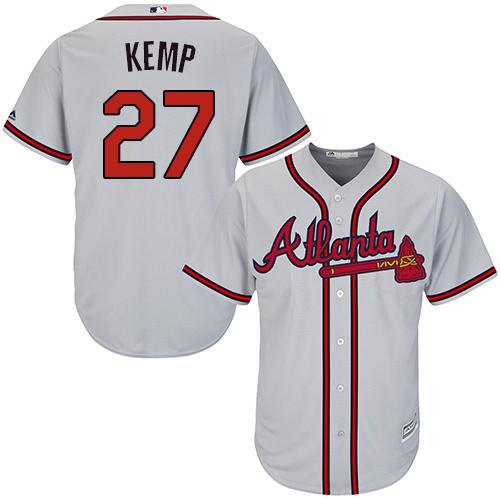 Braves #27 Matt Kemp Grey Cool Base Stitched Youth MLB Jersey Braves #27 Matt Kemp Grey Cool Base Stitched Youth MLB Jersey