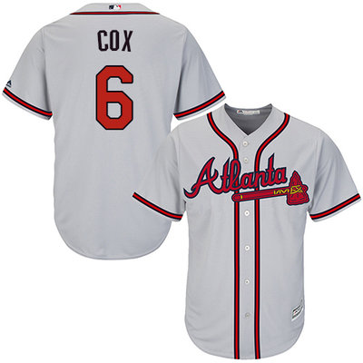 Braves #6 Bobby Cox Grey Cool Base Stitched Youth MLB Jersey Braves #6 Bobby Cox Grey Cool Base Stitched Youth MLB Jersey