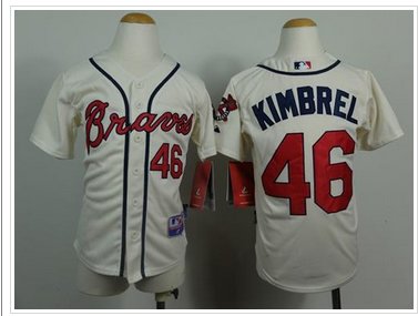 Youth Atlanta Braves #46 Craig Kimbrel Cream Cool Base Baseball Jersey Youth Atlanta Braves #46 Craig Kimbrel Cream Cool Base Baseball Jersey