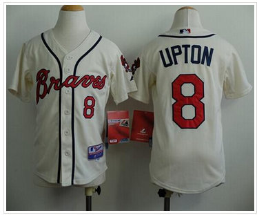 Youth MLB Atlanta Braves #8 Justin Upton Cream Cool Base Stitched Baseball Jersey Youth MLB Atlanta Braves #8 Justin Upton Cream Cool Base Stitched Baseball Jersey