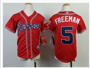 Youth MLB Atlanta Braves #5 Freddie Freeman Red Cool Base Jersey Youth MLB Atlanta Braves #5 Freddie Freeman Red Cool Base Jersey