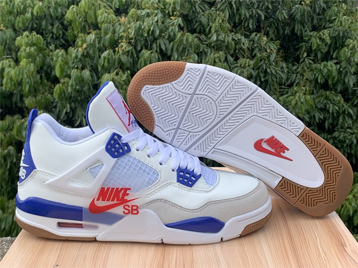 Men's Running Weapon Air Jordan 4 Shoes White Royal 0142