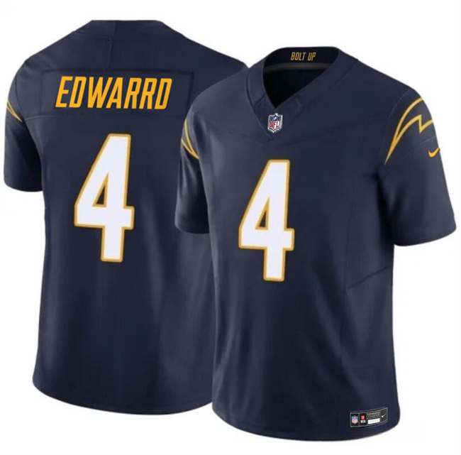 Youth Los Angeles Chargers #4 Gus Edwards Navy 2024 F.U.S.E Vapor Untouchable Limited Stitched Jersey Youth Los Angeles Chargers #4 Gus Edwards Navy 2024 F.U.S.E Vapor Untouchable Limited Stitched Jersey