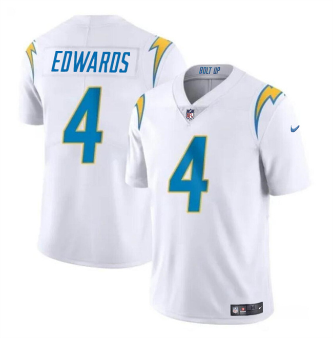 Youth Los Angeles Chargers #4 Gus Edwards White Vapor Untouchable Limited Stitched Jersey Youth Los Angeles Chargers #4 Gus Edwards White Vapor Untouchable Limited Stitched Jersey