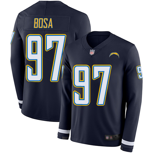 Chargers #97 Joey Bosa Navy Blue Team Color Youth Stitched Football Limited Therma Long Sleeve Jersey Chargers #97 Joey Bosa Navy Blue Team Color Youth Stitched Football Limited Therma Long Sleeve Jersey