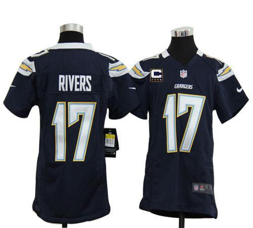 Nike Chargers #17 Philip Rivers Navy Blue Team Color With C Patch Youth Stitched NFL Elite Jersey Nike Chargers #17 Philip Rivers Navy Blue Team Color With C Patch Youth Stitched NFL Elite Jersey