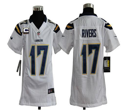 Nike Chargers #17 Philip Rivers White With C Patch Youth Stitched NFL Elite Jersey Nike Chargers #17 Philip Rivers White With C Patch Youth Stitched NFL Elite Jersey