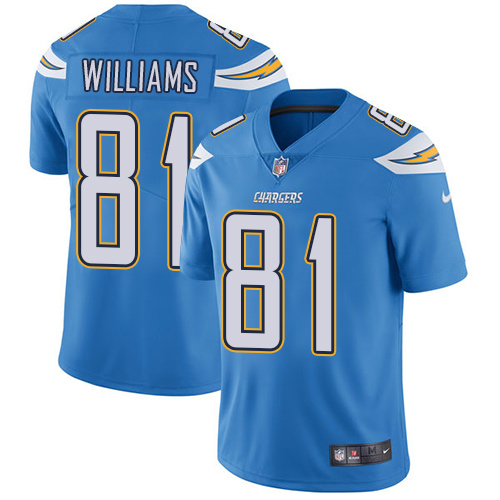 Nike Chargers #81 Mike Williams Electric Blue Alternate Youth Stitched NFL Vapor Untouchable Limited Jersey Nike Chargers #81 Mike Williams Electric Blue Alternate Youth Stitched NFL Vapor Untouchable Limited Jersey