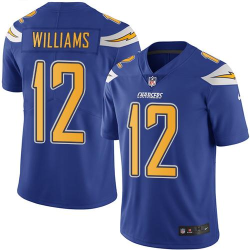 Nike Chargers #12 Mike Williams Electric Blue Youth Stitched NFL Limited Rush Jersey Nike Chargers #12 Mike Williams Electric Blue Youth Stitched NFL Limited Rush Jersey