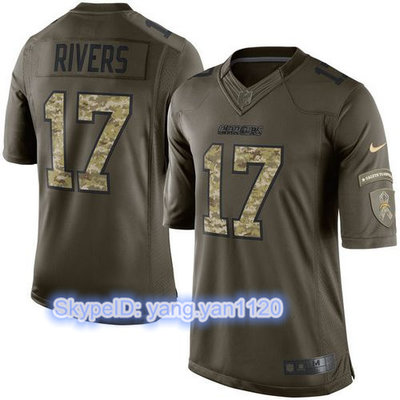 Nike Chargers #17 Philip Rivers Green Youth Stitched NFL Limited Salute to Service Jersey