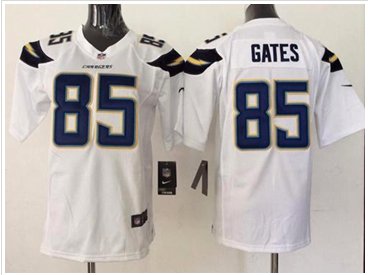 Youth Nike Chargers #85 Antonio Gates White NFL New Elite Jersey