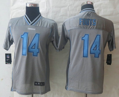 Youth NEW San Diego Charger #14 Dan Fouts Grey Vapor Elite Jerseys Youth NEW San Diego Charger #14 Dan Fouts Grey Vapor Elite Jerseys