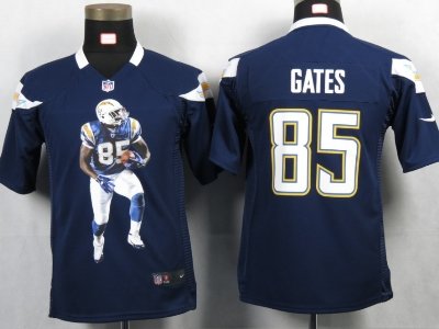 Youth NEW San Diego Charger 85 Gates Blue Portrait Fashion Game Jerseys Youth NEW San Diego Charger 85 Gates Blue Portrait Fashion Game Jerseys